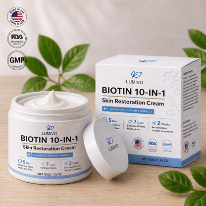 Made and Shipped from USA ✨LUMIVO® Biotin 10-in-1 Skin Restoration Cream 🍀