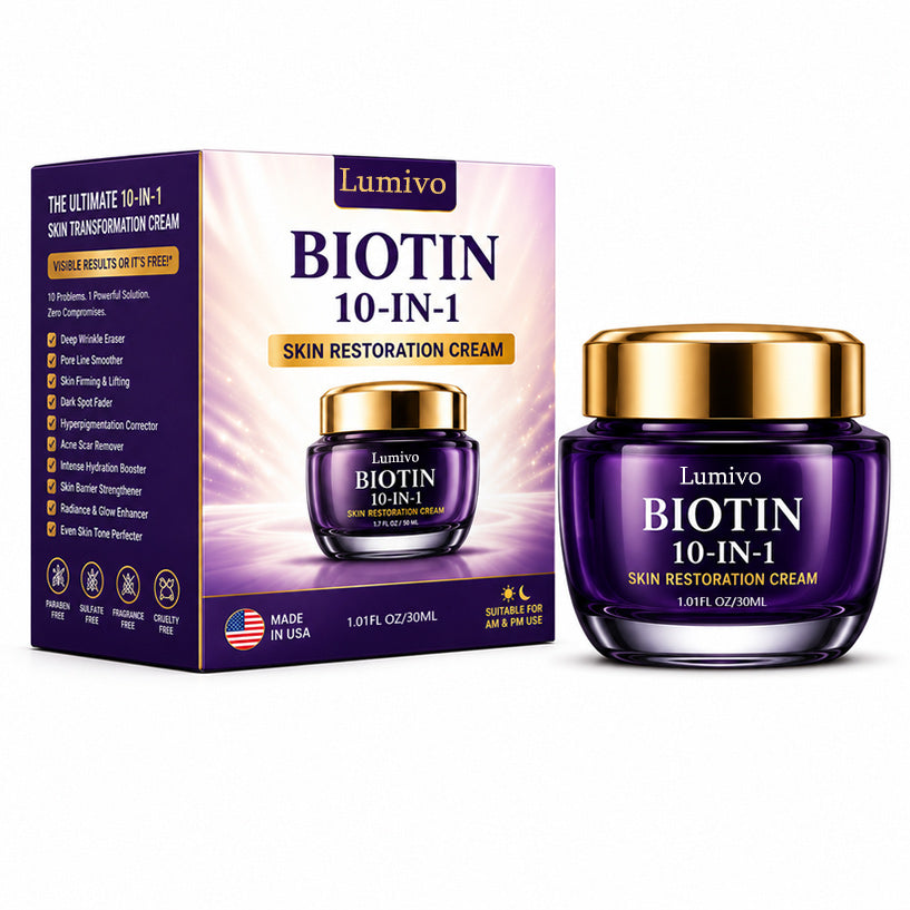 Made and Shipped from USA Lumivo® Biotin 10-in-1 Skin Restoration Cream