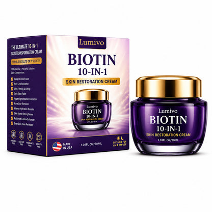 Made and Shipped from USA Lumivo® Biotin 10-in-1 Skin Restoration Cream