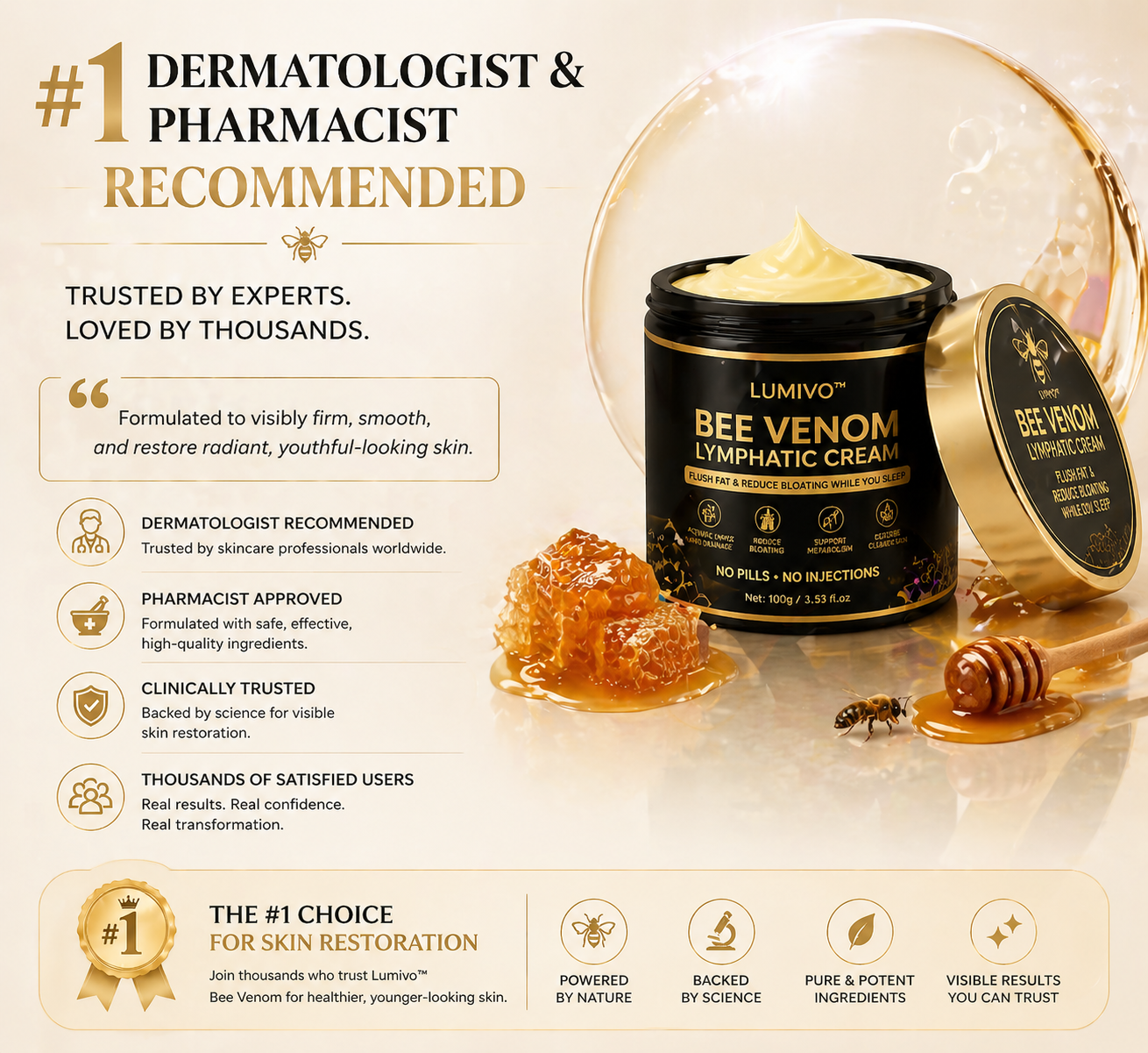 LUMIVO™ Advanced Bee Venom Skin Restoration Cream 🐝 (🔥EXCLUSIVE OFFER - 80% OFF TODAY ONLY) ✨👩‍🔬